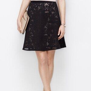 Ann Taylor Black Cutout Skirt With Nude Underlay size 6